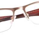 FONHCOO Reading Glasses for Women Men, Blue Light Blocking Reading Glasses Metal Half Frame Computer Readers (Gold)