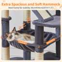 Taoqimiao Cat Tree 71-Inch, Cat Tower for Indoor Cats Large Adult, Multi-Level Large Cat Condo, 8 Sisal Scratching Posts, Metal Frame Cozy Hammock, Scratch Board, 2 Top Perches, Smoky Gray MS026LG