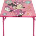 Minnie Mouse Kids Table & Chairs Set for Kid and Toddler 36 Months Up To 7 years, Includes: 1 Table (24"L x 24"W x 20"H), 2 Chairs (13"L x 13.5"W x 21"H) Weight Limit: 70 lb, Onesize