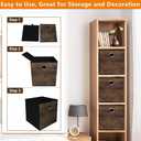 4 Pack Durable Storage Cube Bin with Decorative Wood Grain,Stylish Thickened Fabric Cube Box,Space-saving Storage Basket for Shelves,Closet,Office,Bedroom,Living Room,Nursery,Dorm,RV,13x13x13in(Large)