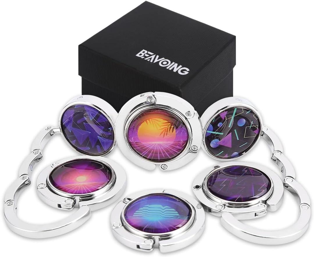 Purse Hook for Table, Set of 6 Purse Hanger Foldable Purse Holder Womens Bag Purse Hook for Purse