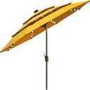 EliteShade USA 10-Year-Non-Fading Solar 9ft 3 Tiers Market Umbrella with 80 LED Lights Patio Umbrellas Outdoor Table with Ventilation,Sunflower Yellow