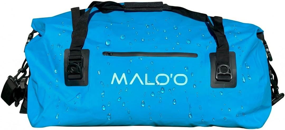 Maloo Waterproof Dry Duffel, Heavy-Duty Roll Top Waterproof Gear Bag with Shoulder Strap & Molle Loops, Marine Duffel for Kayaking, Boating, Camping, Beach & Travel, Blue, 60L