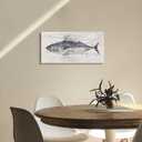 Sea Whisper Tuna Fish Canvas Wall Art: Abstract Ocean Marine Life Painting Sealife Prints Bluefin Picture Nautical Coastal Decor Artwork for Bedroom Bathroom Tuna Fish, 24"L x 12"W