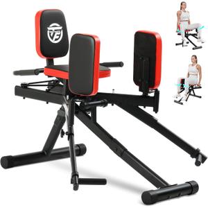 2 in 1 Hip Abductor/Adductor Machine, Thigh Master Trainer for Women Men, Glute Machine Inner/Outer Thigh Exercise Workout Equipment for Home Gym (Black Red)