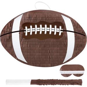 Hooqict Football Pinata with Bat Stick & Hanging Loop for Boys Football Birthday Party Decorations Game Day Tailgate Party Supplies Kids Sports Ball Pinata
