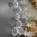 24 Pack Glass Candlestick Holders Set 4.3/6.1'' Taper Stripe Candle Holder Bulk Floral Shape Crystal Decorative Candle Stand Centerpiece for Table Wedding Dining (Clear)