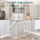 Pet Gate - 4-Panel Indoor Foldable Dog Fence for Stairs, Hallways or Doorways - 72x24-Inch Retractable Wood Freestanding Dog Gates by PETMAKER (White)
