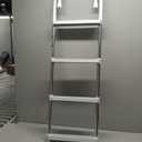 Marine Boat Aluminum White POLYETHYLENE Swim Boarding 4 Steps Ladder Hook 46X15