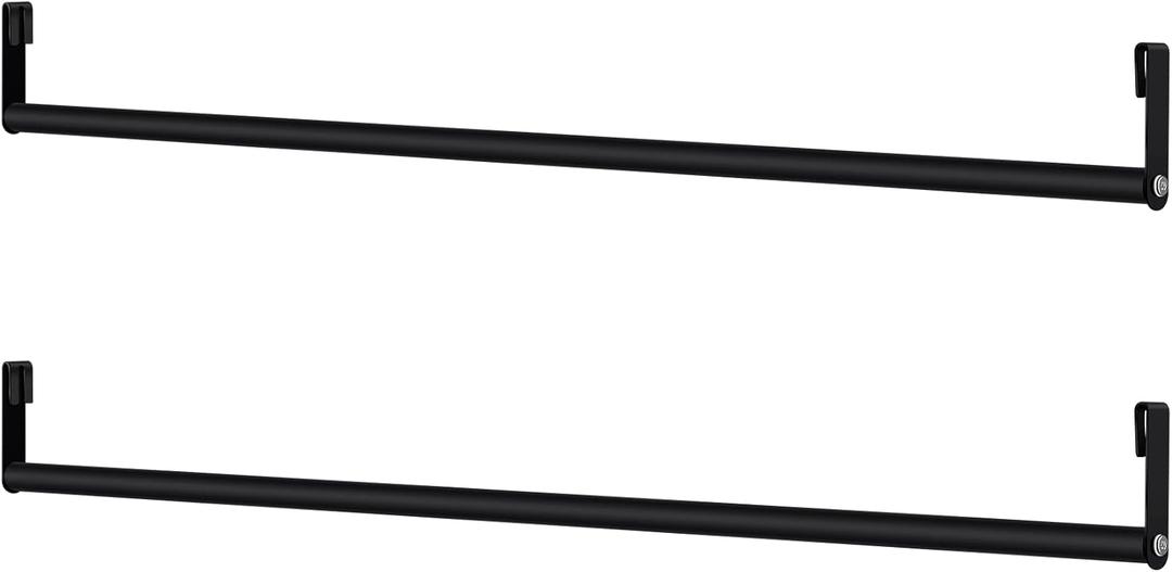 Threehoney 2 Pack Wire Shelving Garment Hanger Bar Wire Shelving Accessories Industrial Closet Clothes Rods for Home Retail Store(Black,48 Inch)