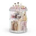 Rotating Makeup Organizer, 360 Spinning Skincare Organizers, Adjustable Layer Cosmetic Storage Lazy Susan Makeup Organizers for Dresser Bathroom, Medium, Clear
