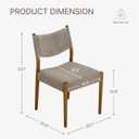 KISLOT Dining Chairs Set of 2, Ergonomic Upholstered Wood Chairs, Brown