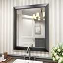 Amorho Black Bathroom Mirror, 24x30 Inch Thick Metal Framed Wall Mirrors for Over Sink, Bedroom, Living Room, Entryway, Rectangle Wall-Mounted Mirrors(Horizontal/Vertical).