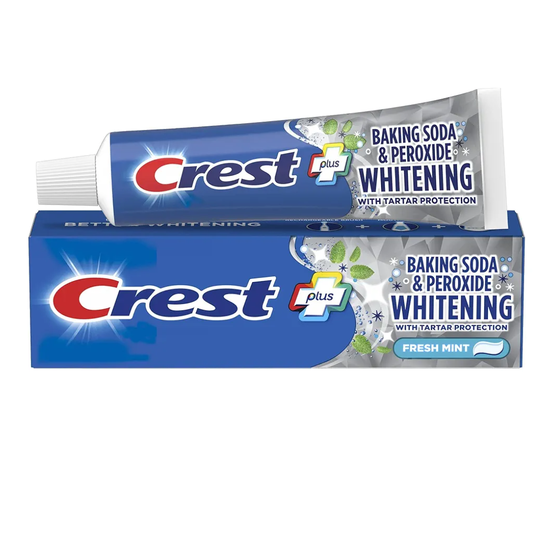 Crest Baking Soda And Peroxide Whitening With Tartar Protection Fresh Mint Flavor Toothpaste 8.2 Oz (Pack of 4)