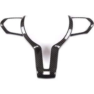 TINKI Car Steering Wheel Button Cover Trim Fit for BMW F20 F21 F22 F23 F30 F32 F33 F34 F36 F39 F15 F16 F80 F85 F86 M-Sport Interior Accessories, Only Fits for The Middle Hollow Version, Carbon Fiber