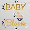2 x Baby in Bloom Decal Gold Vinyl for Banner, Party Baby Shower Decorations for Wall or Backdrop, Gender Reveal or Neutral Theme Banner for Girl or Boy