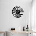 12'' Kitchen Vinyl Record Wall Clock 7 Kinds of LED Color, Kitchen Heart Home Theme Wall Clock Night Light Silent Non Ticking Coffee Bar Wall Watch Clock for Women Wife Restaurant Dining Room