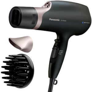 Panasonic Nanoe Salon Hair Dryer, Oscillating QuickDry Nozzle, Blow Dryer with Diffuser, Concentrator Attachments, 3 Speed Heat Settings for Styling and Healthy Hair - EH-ANA6HN (Black/ Pink Gold)