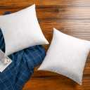 JA COMFORTS 2222 Premium Goose Down Feather Throw Pillow Inserts(Set of 2)-5% Down Filling, High Filling Weight,250 TC Cotton Cover, Square, White