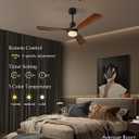 Ceiling Fans with Lights, 60" Wood Ceiling Fan with Remote Control, 3 Walnut Fan Blades Reversible Quiet DC Motor 6 Speeds Timing Farmhouse Ceiling Fan for Bedroom/Living Room/Study/Porch