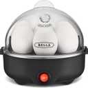 2 x BELLA Egg Cooker, Rapid Boiler & Poacher, Meal Prep Essential, Family Sized Meals: Make Up To 7 Large Boiled Eggs, Dishwasher Safe Lid with Cool-Touch Handles, Poaching Tray Included, Black