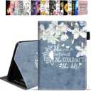 Case for Kindle Fire HD 8/Fire HD 8 Plus Tablet (12th/10th Generation, 2022/2020 Release), Inspirational Quote She Believed She Could So She Did Design PU Leather Folio Case with Smart Auto Wake/Sleep