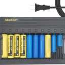 18650 Battery Charger 10 Bay - Upgraded Smart 18650 Battery Charger for 3.7V 18650 26650 14500 16340 18500 10440 18350 17670 Rechargeable Batteries Charger - Not Batteries