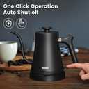 Electric Gooseneck Kettle, 304 Stainless Steel Coffee Kettle, Auto Shutoff Anti-dry Protection, Classic Pour-over Coffee & Tea,Matte Black 1.0L-1200W Fast Boiling Water Boiler by YUIOASE