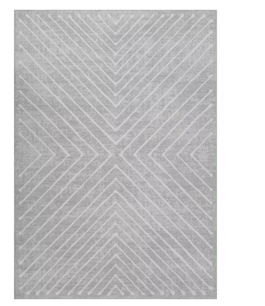 Garvee Large Striped Washable Soft Thin Carpet for Bedroom Living Room Home Decor Office Light Gray 10 ft. x 13 ft. Area Rug