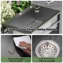 Black 30x18 Inch Freestanding Utility Sink-Stainless Steel Laundry Sink Practicality With Accessories Black Stainless Faucet,Soap Dispenser, SS Sink Grid For Laundry,Garage,Outdoor Kitchen,Garden...