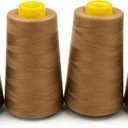 Tortoise 4 Cones of 3000 Yards Each Spool Thread for All Purpose, Serger, Overlock, Quilting, Sewing Machine - 100% Polyester - 40S/2 Ginger