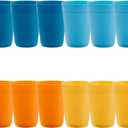 US Acrylic Newport 10 ounce Unbreakable Plastic Stackable Juice Tumblers in 4 Sunrise Colors | Set of 12 Drinking Cups | Reusable, BPA-free, Made in the USA, Top-rack Dishwasher and Microwave Safe