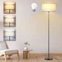 AoMck Floor Lamps for Living Room Dimmable Standing LED Modern Lamps Tall Arc Floor Reading Lamps for Farmhouse Living Room (12W LED Bulb Includes, Beige Linen Lampshade)