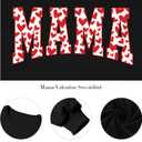 Mama Sweatshirt Women Valentines Shirt Red Hearts In Mama Graphic Sweater Mother Gift Pullover Tops (Medium, Black)