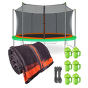 Jump Tastic Trampoline Net Replacement with 6 PoleCaps, 12 ft Round Safety Trampoline Net, UV-Resistant, Weather-Resistant, Breathable, Durable (Not Include Poles)