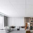Art3d 10-Pack Smooth Drop Ceiling Tile 2ft x 4ft - Fire-Rated, Waterproof, Reusable - Premium PVC, No Sag and Breakage - Cover 80 Sq. Ft, White, 24*48