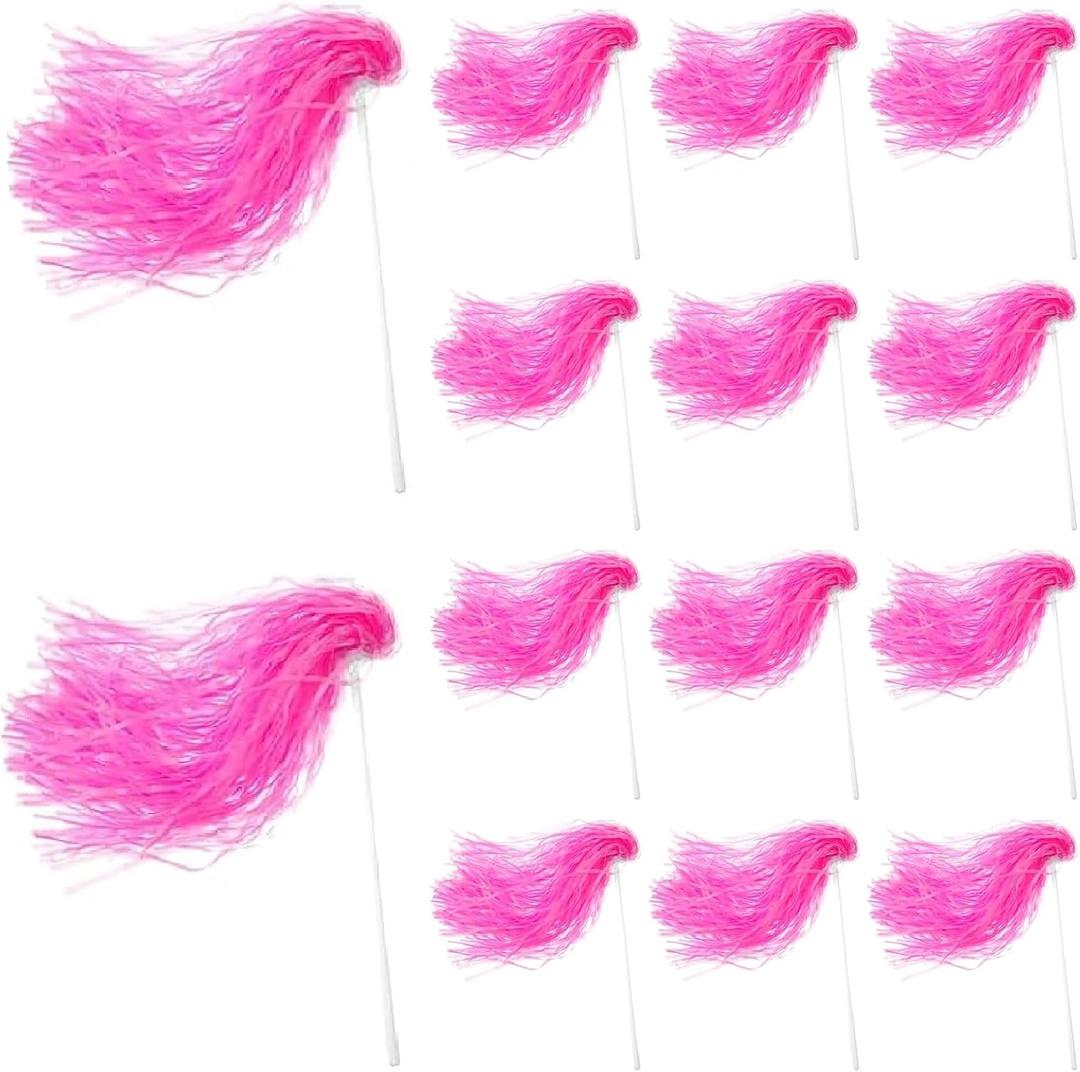 20 Pcs School Spirit Shakers Bulk, Cheerleader Pom Poms for Adults Sports Team Party Dance Football Basketball Volleyball Homecoming Fan Celebration Sporting Event (Pink)