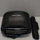 George Foreman 4-Serving Removable Plate Electric Grill and Panini Press, George Tough Non-Stick Coating, Drip Tray Catches Grease, Black