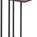 WLIVE C Shaped End Table, Small Side Tables for Sofa and Bed, Couch Table That Slides Under for Living Room, Bedroom, Home Office, Small Spaces (Brown)