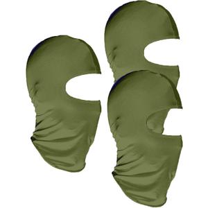 2 x 3 Pieces Balaclava Face Mask Outdoor Cycling Headgear Motorcycle Face Masks for Men and Women (Army Green)