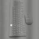 Wireless Keyboard and Mouse Ultra Slim Combo, TopMate 2.4G Silent Compact USB 2400DPI Mouse and Scissor Switch Keyboard Set with Cover, Batteries Included, for PC/Laptop/Windows/Mac - White