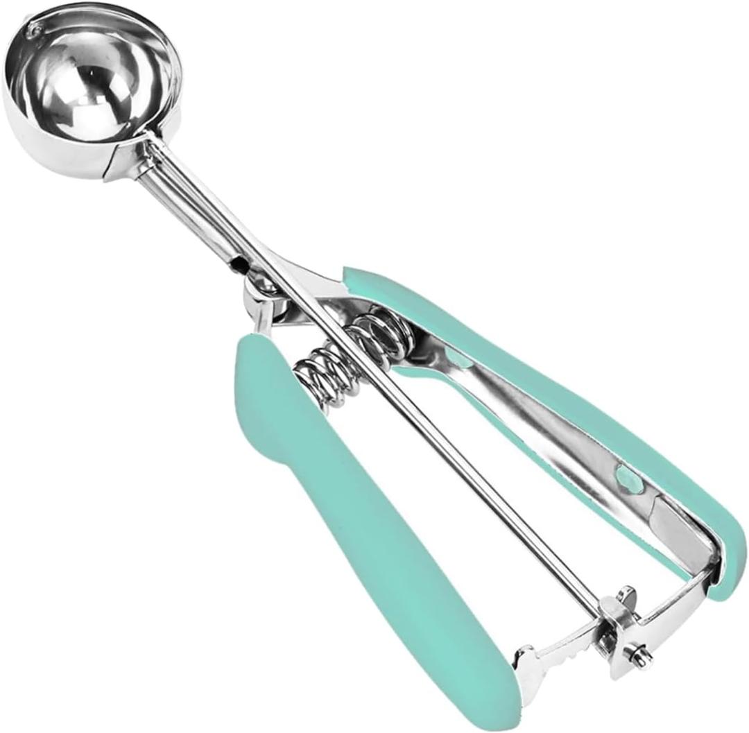 Ice Cream Scoop, 18/8 Stainless Steel Cookie Scoop, Cookie Scoops for Baking, 1.5 Tbsp/ 23ml/ 0.7 oz Cookie Dough Scoop, Ice Cream Scooper with Trigger Release, Cookie Scooper for Baking (Mint Green)