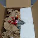 DILATATA 2 Pack Christmas Centerpieces for Table, Christmas Tabletop Decorations with Pine Branches, Holiday Ceramic Decor for Xmas Table, Mantel, Shelf, Living Room (8.6 Inch Tall) (House)