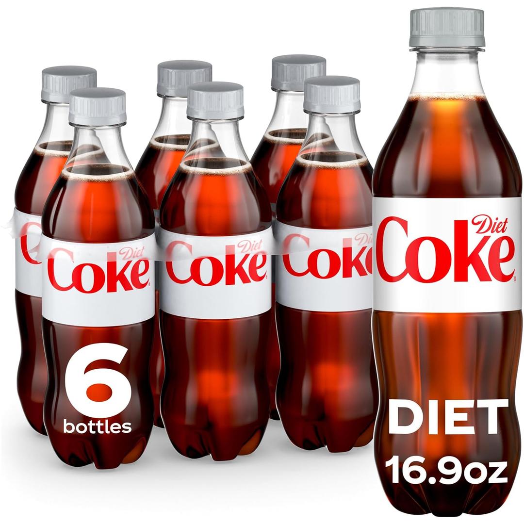 4 x Diet Coke Diet Soda, 16.9 fl oz Bottles, 6 Pack - Cola Soft Drinks (EXP 05/01/25)