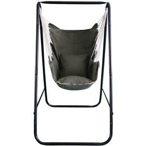 Hammock Chair with Stand,Hammock Chair Stand with Hanging Swing Chair Included,Weather Resistant Hammock Stand Max 450 Lbs,Saving Space Swing Stand for Indoor Outdoor Patio Yard(Green) Patented