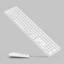 Full-Size Wireless Bluetooth Keyboard for Apple Mac OS Layout with Numeric Keypad,Keypad Risers,90-Day Life Rechargeable Battery,Scissor-Switch Tactile Typing for iMac/Mac mini/MacBook Pro/Air