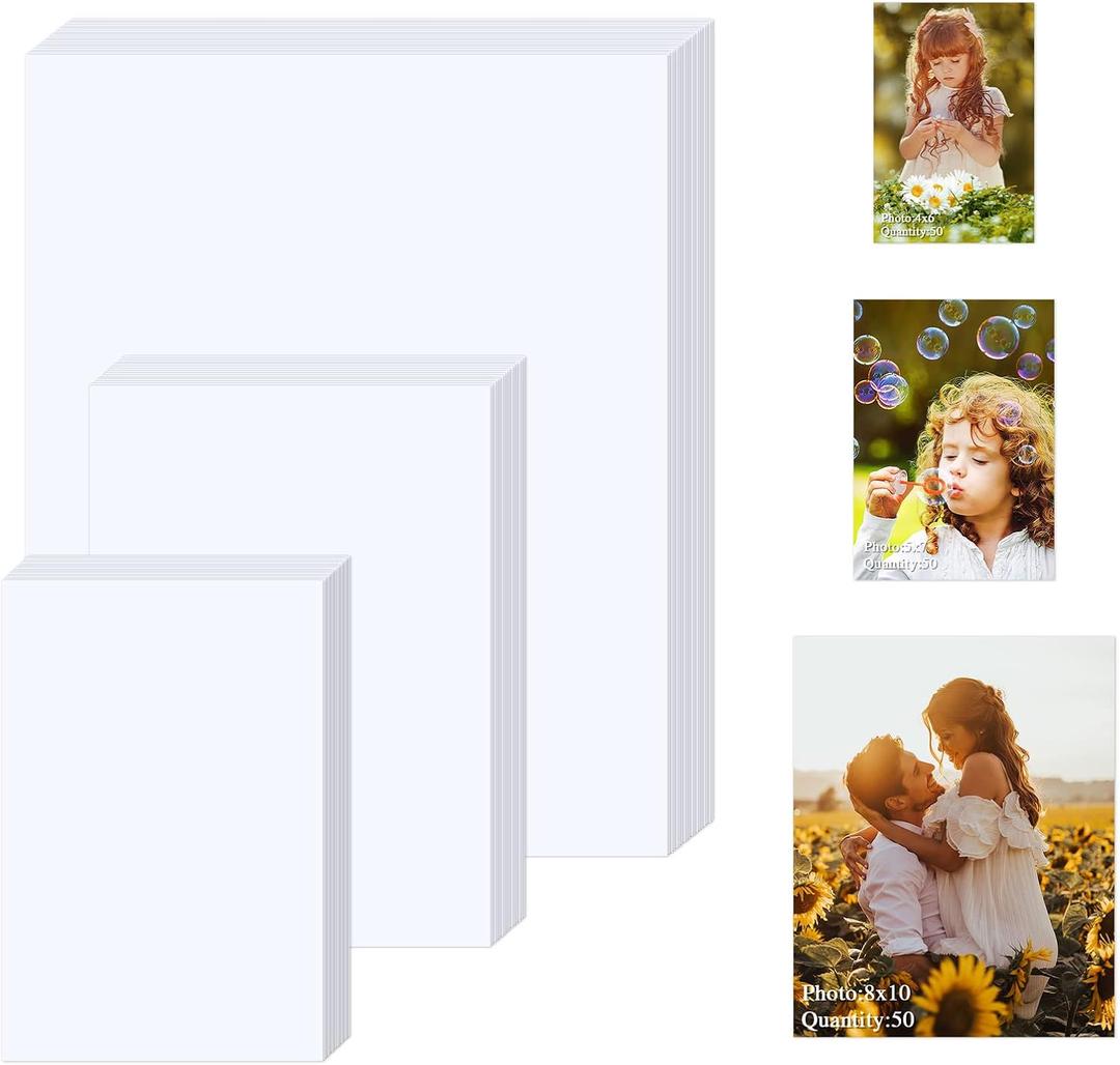 ZBEIVAN Photo Paper 4x6, 5x7, 8x10 inch, Glossy Photo Papers 150 Sheets, Inkjet Printer Photo Paper for Dye Ink, 200 GSM (50 Sheets of each size 4x6, 5x7, 8x10)