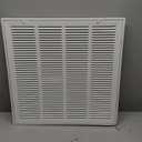20"x20" Steel AIR Return Filter Grille, OPENABLE FACE, White & PAINTABLE