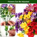 Artificial Flowers for Outdoors Fake Plants Outside Decoration, 12 Bundles Silk Petunia with Eucalyptus UV Resistant Realistic Faux Flowers for Outdoor Planters Garden Balcony (4 Color)