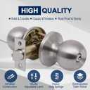 Lanwandeng 2 Pack Door Knobs with Lock and Key,All Keyed Same Entry Door Knob, Exterior and Interior Door Lock, Door Handle Satin Nickel